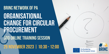 BRINC Circular Procurement online training session banner